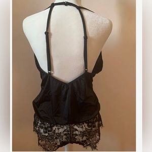 Black lace Deep V Neck onesie